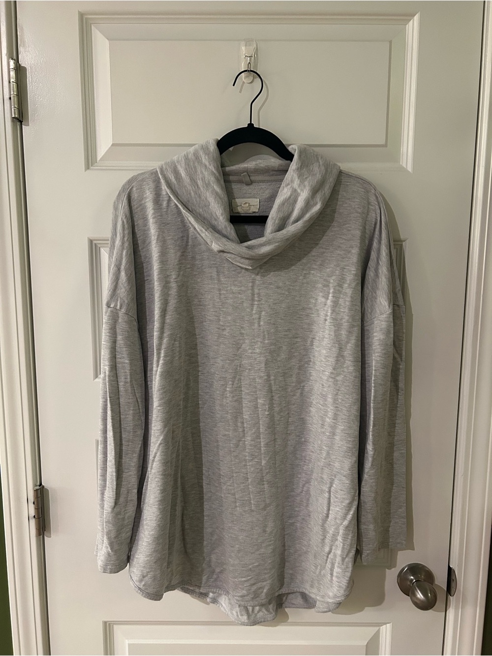 Lou & Grey Heather Light Gray Cowl Neck Pullover